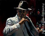 Fabian Perez Canvas Paintings - Man at the Red Bar